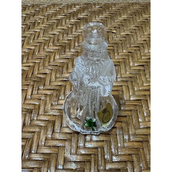 Vintage Bleikristall Lead Crystal Santa Christmas Bell With Clover - Picture 2 of 7